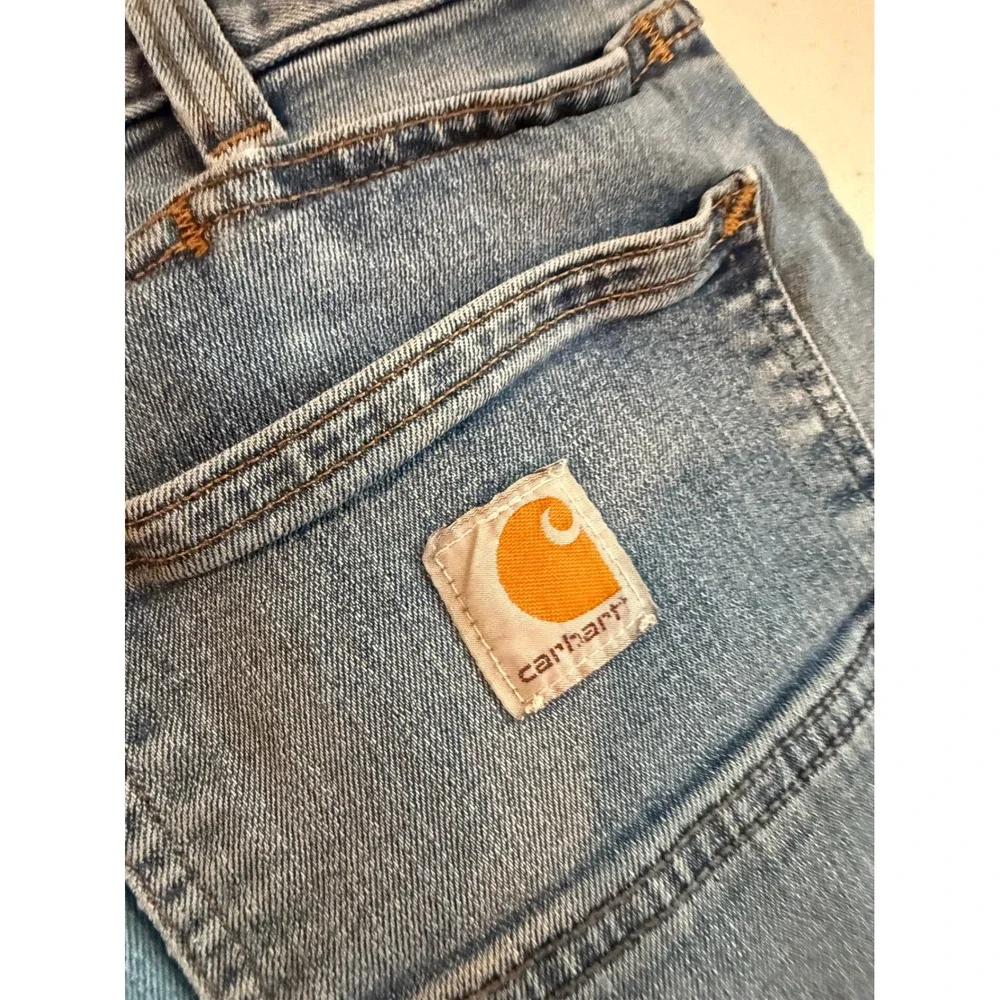 Carhartt Relaxed Fit Jeans Mens 32x34 Medium Wash Blue Denim Straight Leg 2510